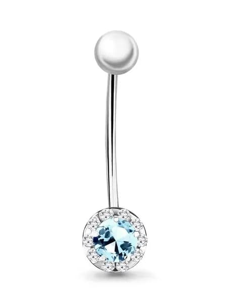 пирсинг AQUAMARINE из серебра 925