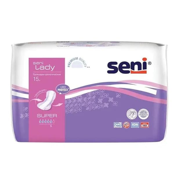 Seni Прокладки урологические Lady Super, для женщин, 15 шт, 3 уп./