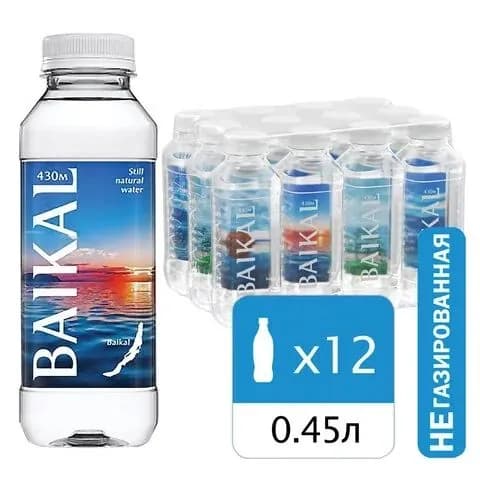 Байкальская глубинная вода "Байкал 430" (BAIKAL 430) 0,45л*12шт.