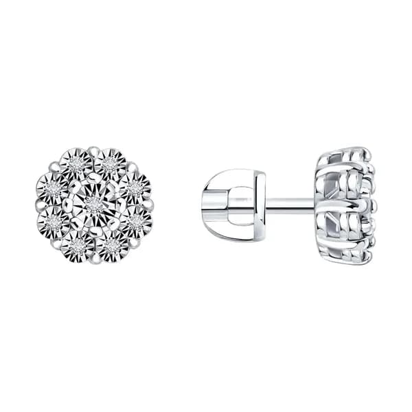 Серебряные серьги DIAMANT-ONLINE с бриллиантом 925 пробы