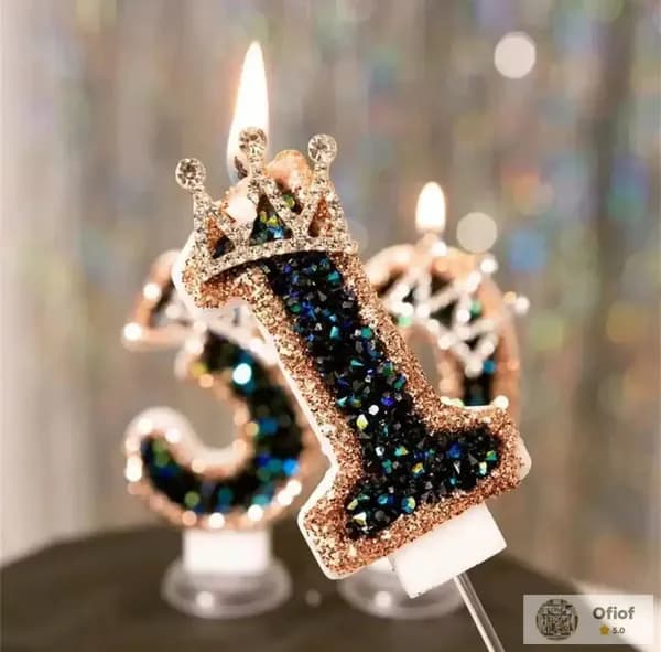 Свечи для торта цифра 1, 7 см, 1 шт