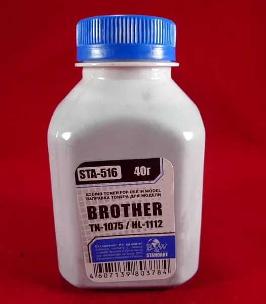 Тонер Brother TN 1075/1070/1060/1050/1040 HL-1112/1110/1111/1118 40 гр, Black&White (STA-516)