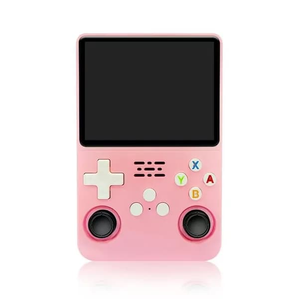 Портативная игровая консоль R36S с Android, 128 ГБ, розовый корпус
