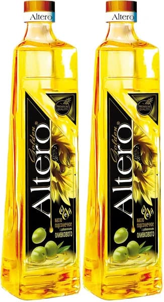 Масло подсолнечное Altero Golden с добавлением оливкового рафинированное дезодорированное, комплект: 2 упаковки по 810 мл