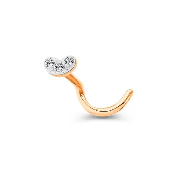 Пирсинг в нос с фианитами из красного золота 585 пробы 585GOLD