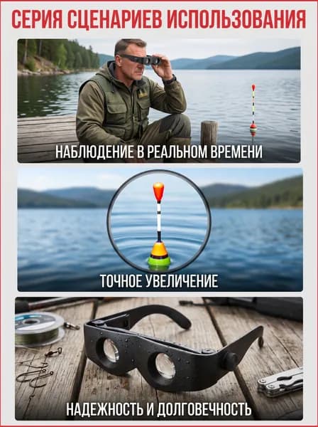 Очки-бинокль для рыбалки, увеличительные очки для наблюдения за поплавком с регулировкой фокуса