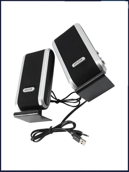 Портативные usb-колонки 2 шт., для настольного компьютера/ноутбука, стерео, 3,5 мм, серебристые "комплект"