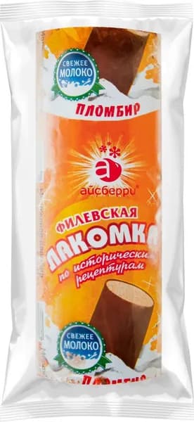 Мороженое ФИЛЕВСКОЕ Филевская лакомка пломбир во взбитой шоколадной глазури 15%, без змж, трубочка, 90г4шт