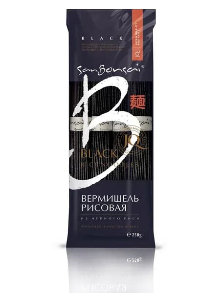 SanBonsai вермишель из черного риса, 250 г