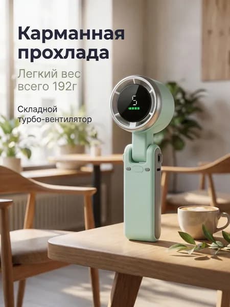 Портативный вентилятор N607, зеленый
