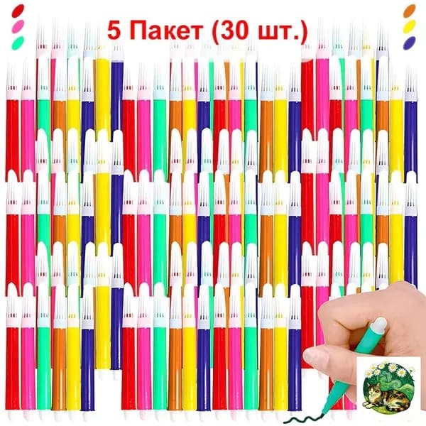 6 - цветная мини - кисть для рисования (5 пакетов)