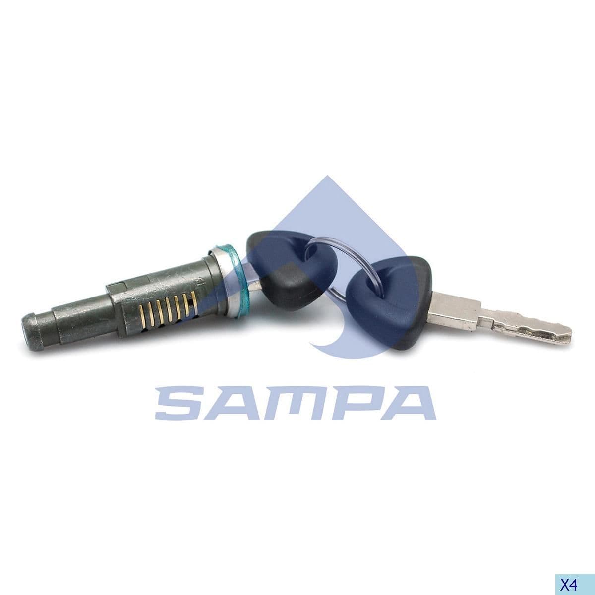 Личинка замка двери (1 личинка, 2 ключа) Scania 040.683 SAMPA
