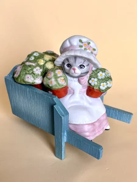 Статуэтка винтажная фарфор, Кот, Кошка, Kitty Cucumber, Schmid, США
