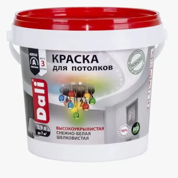 Краска для потолков Dali белая (0,9л)
