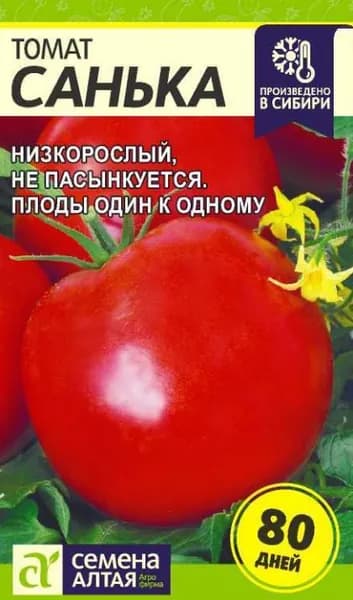 Томат Санька низкорослый, раннеспелый/Семена Алтая/ 0,05 гр. (15-20 семян)