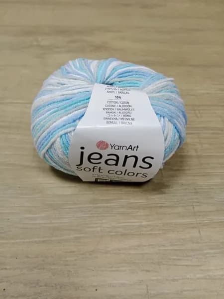 Пряжа YarnArt JEANS SOFT COLORS 6203. (Голубой меланж)