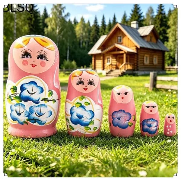 Матрешка из дерева 5 уровней, ручная роспись, народный стиль, игрушка для детей, сувенир