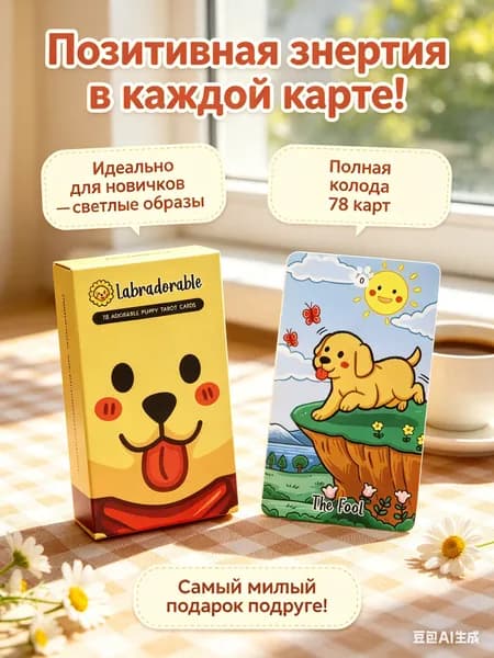 Карты Таро для начинающих, 78 штук-милые щенки кавайная колода, для гадания и эзотерики обучающее