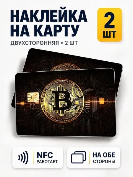 Наклейка на банковскую карту "Биткоин"