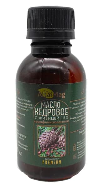 Живица кедровая на кедровом масле АлтайМаг 15%, 100мл