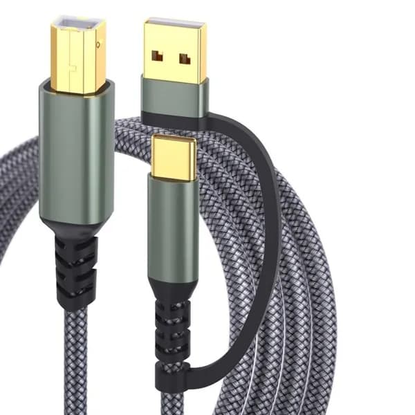Кабель USB USB-B и USB-C USB-B для принтеров, Серый - 1m