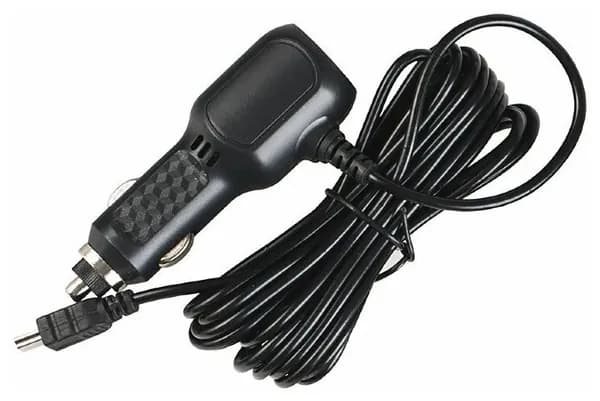 Автозарядка с miniUSB для видеорегистратора, смартфона и т.д (3.5 м,12-24 V,1,5A, угловой разъем)