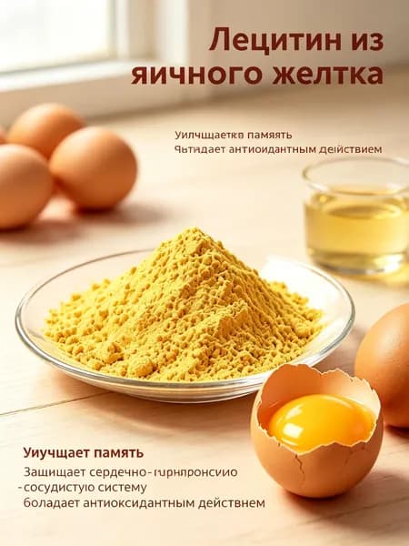 100г/Лецитин из яичного желтка порошок / защита сосудов, улучшение памяти, антиоксидант/сырье для биологически
