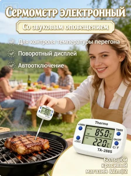 Кулинарный термометр цифровой, щуп 4 см