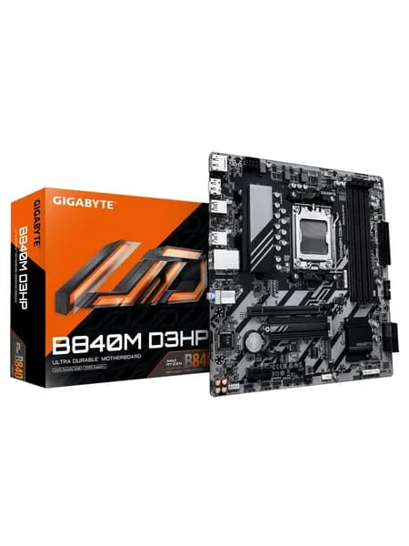 Материнская плата GIGABYTE B840M D3HP (AM5, AMD B840, DDR5, 256 ГБ, ATX 24 pin)