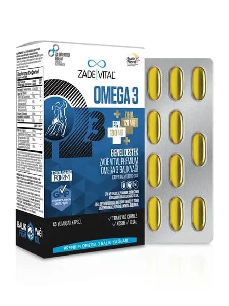 Zade Vital Омега-3 рыбий жир общая поддержка капсулы, 45 шт.