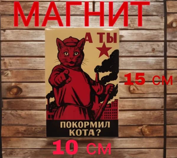 Магнит на холодильник,виниловый,а ты покормил кота