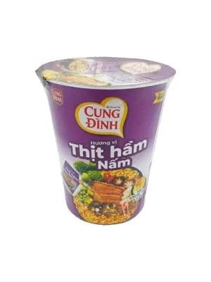 Cung Dinh Лапша быстрого приготовления с тушеной свининой и грибами, стакан, 65 г.