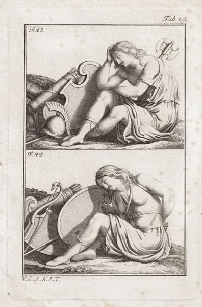 1797 год. Амазонка, женщина-воин, гравюра