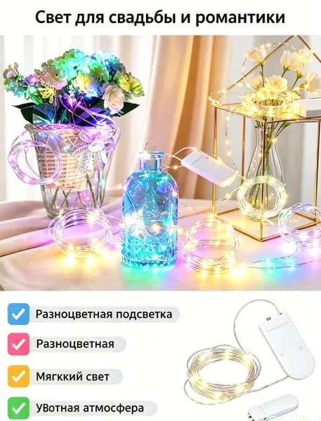 Светодиодная лента 4 Вт, IP10, Разноцветный, 1 шт
