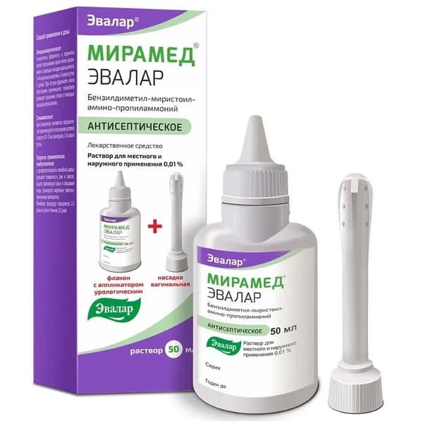 Мирамед Эвалар 0,01% раствор для местного и наружного применения + вагинальная насадка 50 мл