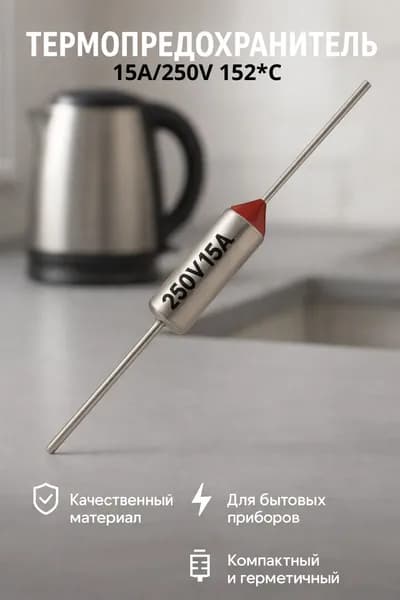 Термопредохранитель TZD 15A 152C градусов, термостат, тепловой предохранитель - 1шт.