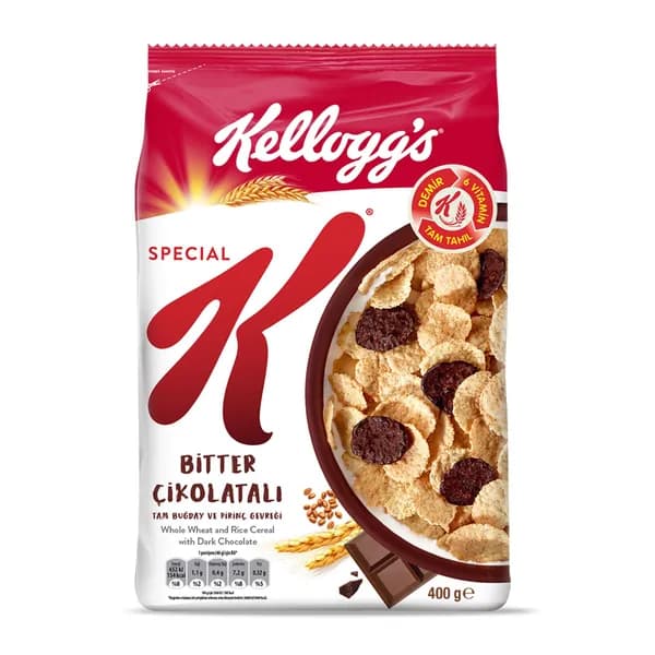 Kellogg's Цельнозерновые и рисовые хлопья Special K со вкусом горького шоколада, 400 г.