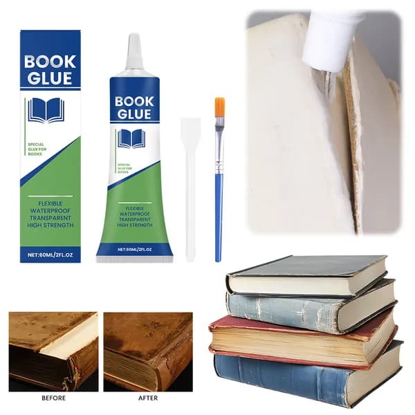 Прозрачный быстросохнущий клей для реставрации книг с металлическим наконечником