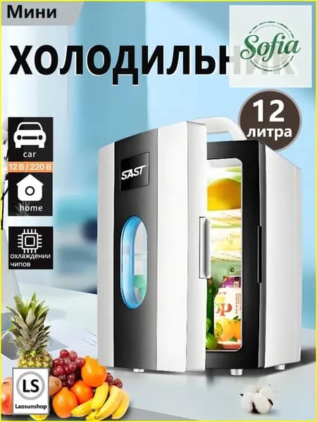 Мини-двухъядерный холодильник объемом 12литров,подходящий для использования в автомобиле и дома