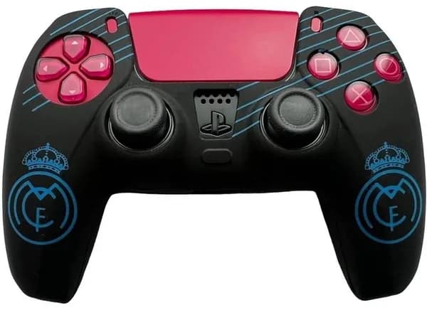 Силиконовый чехол для DualSense (PS5) FC Real Madrid (black-blue)