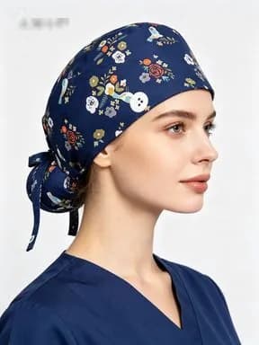 Медицинская шапка из хлопка, полностью закрывающая длинные волосы