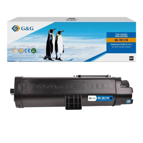 Тонер-картридж для лазерных принтеров Kyocera TK-1178 7.2k с чипом, G&G (GG-TK1178)