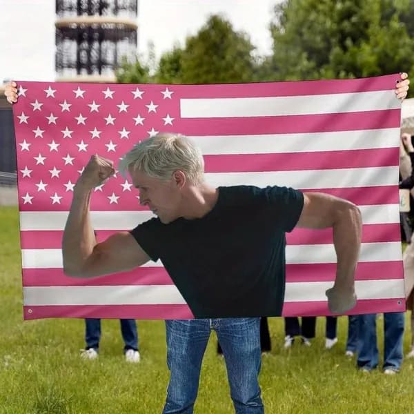 100-70 Американский флаг на фоне баннера Райана Гослинга подходит для модного оформления помещений и праздничных мероприятий.