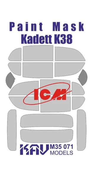 KAV models Окрасочная маска на остекление Kadett K38 (ICM), 1/35
