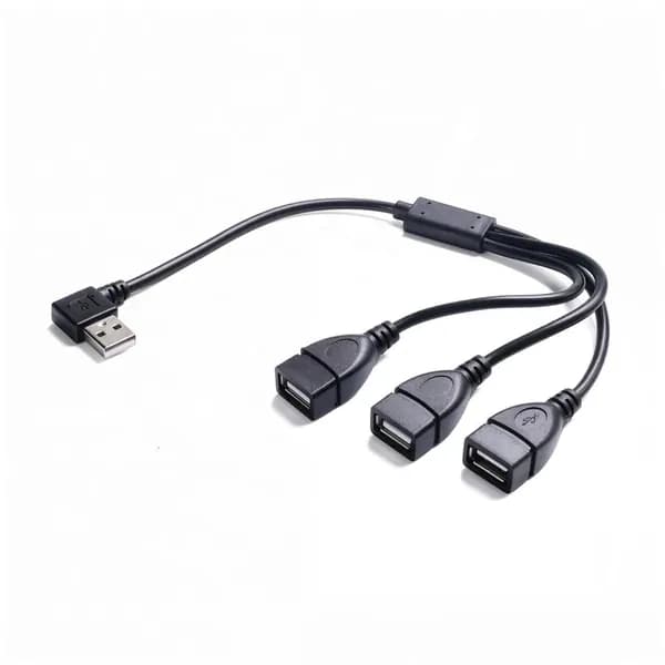 Адаптер-разветвитель USB 5V 3A с углом наклона 90 градусов для удобства установки.