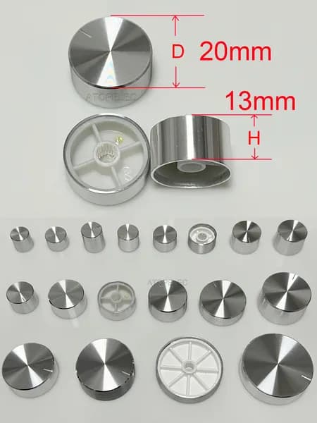 2x D*H 20mm*13mm Алюминиевая ручка для аудио усилителя Серебряный