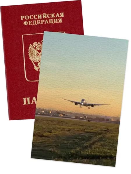 Обложка на паспорт самолетом
