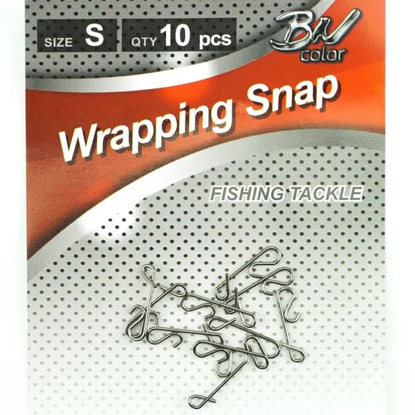 Безузловая застежка 10шт WRAPPING SNAP разм. S тест 4кг, цвет BN, безузловка, самовяз Namazu