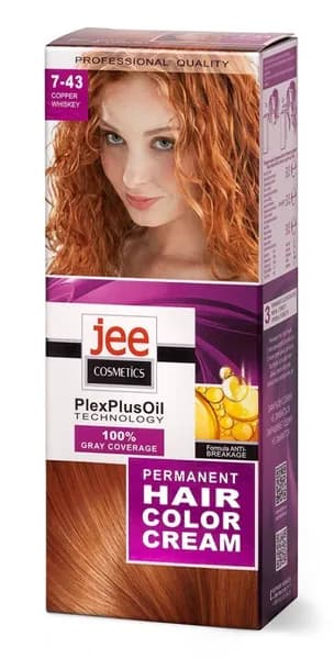Стойкая крем-краска для волос "JEE COSMETICS" тон 7-43 Медный виски
