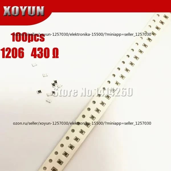 100шт /упак 1206 SMD Resistor 1% 430 ohm chip resistor 0.25W 1/4W 430R
